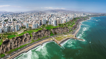 aerial view of Lima, Peru