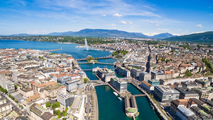 View over Geneva and Leman Lake, Switzerland