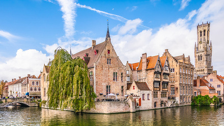Bruges Canal Belfry Tower