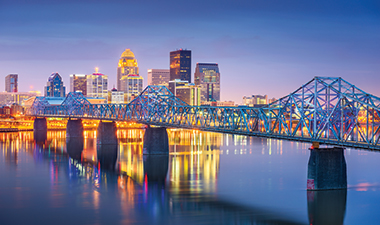 Louisville, Kentucky at night