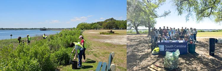 Participants at the CSETAC members at the 2025 annual meeting clean up event