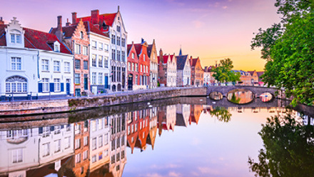 Spiegelrei Canal at Sunrise, Bruges