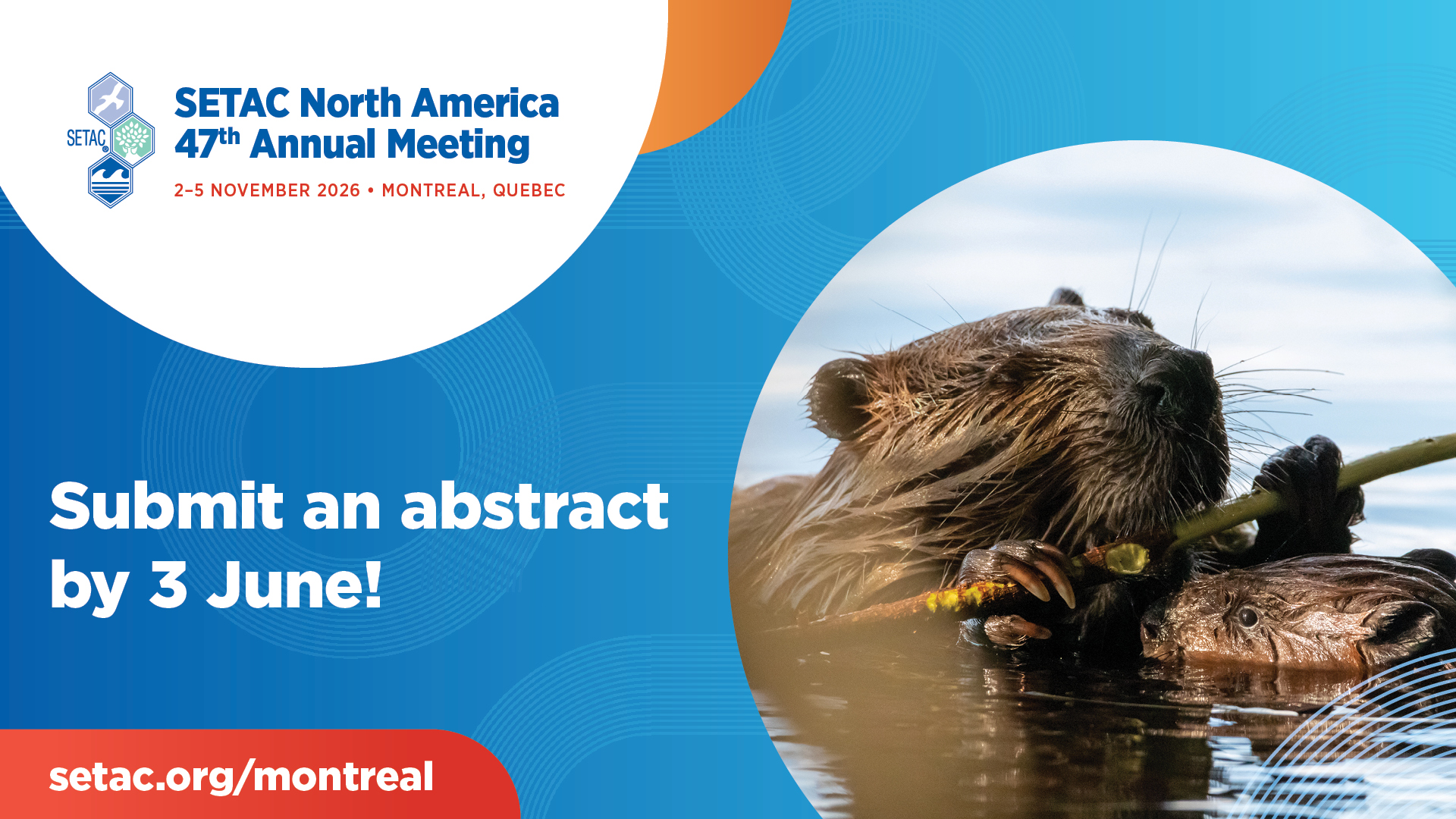 SETAC Montreal abstract submission ad with beaver