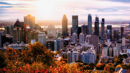 fall cityscape of Montreal, Canada