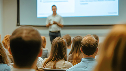 Presentation in front of an audience
