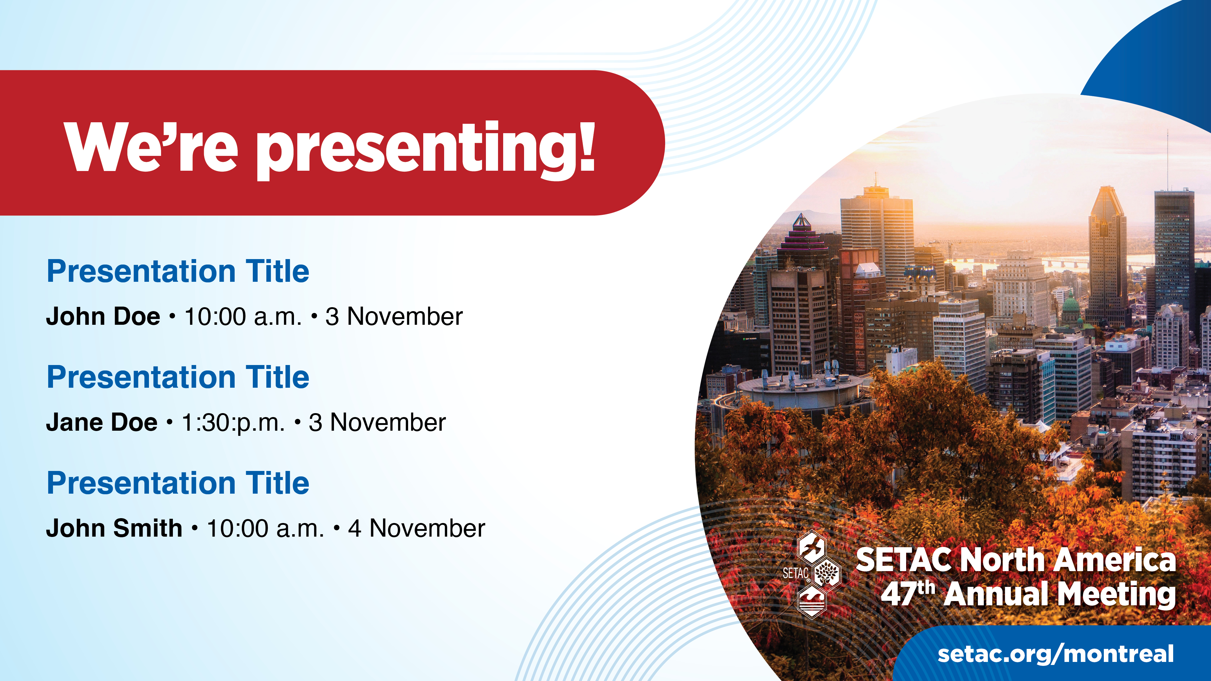 SETAC Montreal Sharing Toolkit - We're Presenting