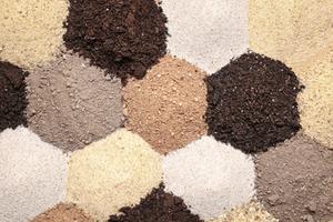 soil samples arranged in hexagonal shapes