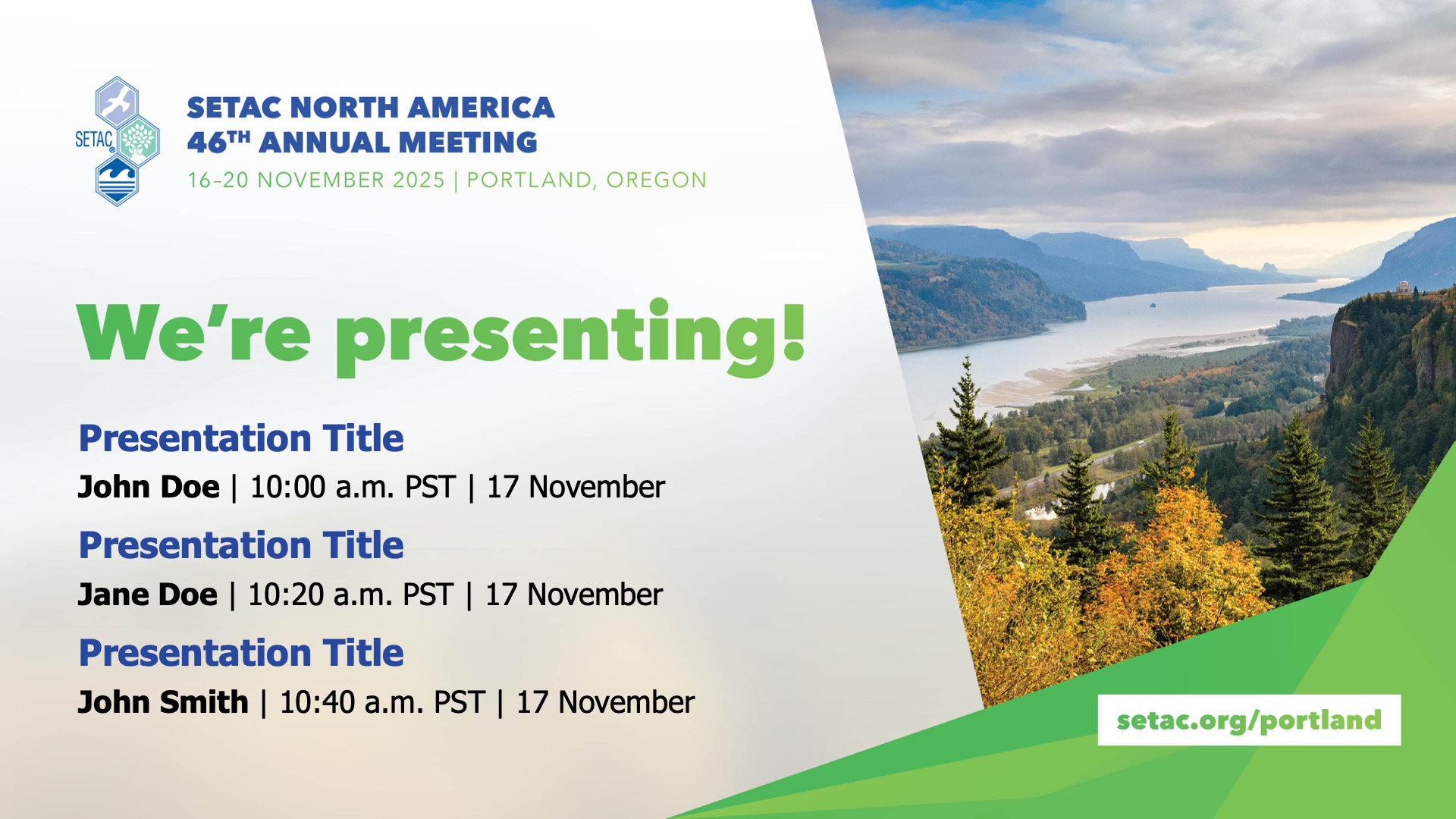SETAC Portland Sharing Image - We Are Presenting