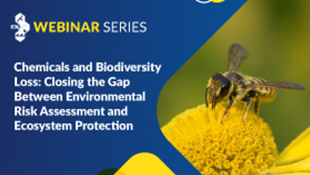 SETAC webinar title image: Chemicals and Biodiversity Loss: Closing the Gap Between Environmental Risk Assessment and Ecosystem Protection 