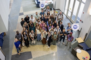 Aerial photo of student participants of the 2026 YES meeting