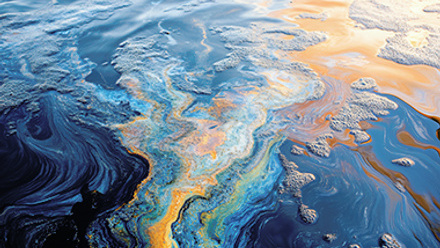 chemicals floating in water