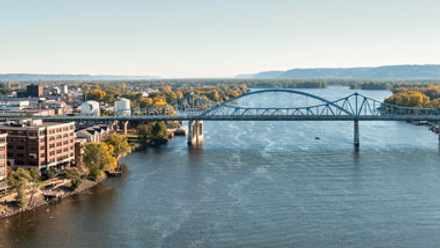 Bridge across Mississippi river in La Crosse, Wisconsin
