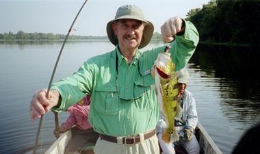 Herb Ward showing off a fish