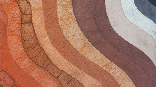 layers or soil artfully arranged by different colors