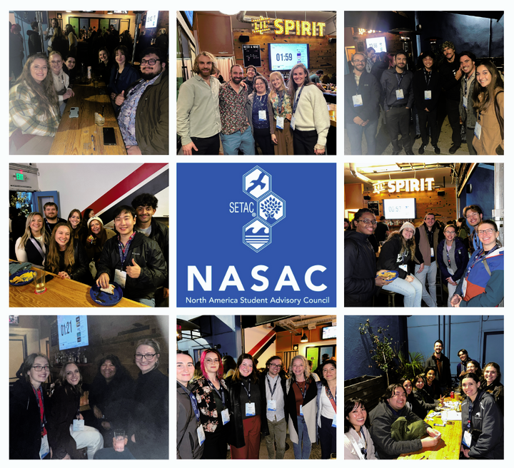 Collage of photos taken at the NASAC trivia event during the SETAC Portland annual meeting