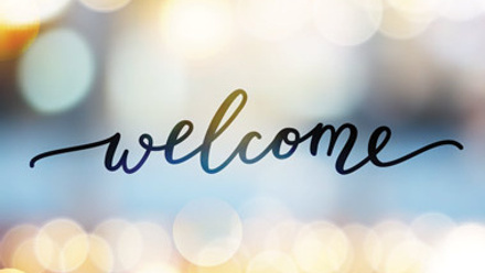 small banner with welcome